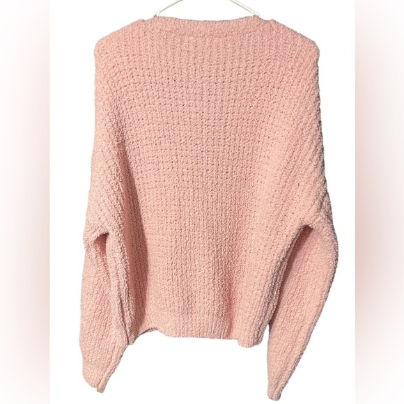 No Boundaries Juniors' Teddy Cardigan Pink Dusty Rose Textured Sweater XXL (19) - Picture 7 of 16